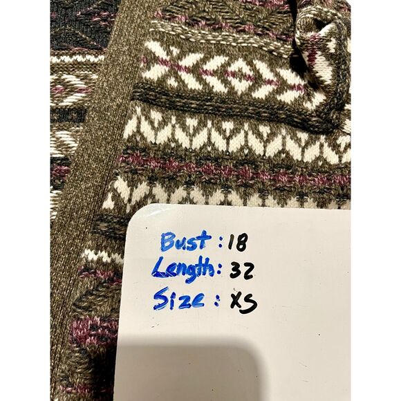 Abercrombie & Fitch sweater long cardigan fair northern isles pockets women's XS - Picture 5 of 5